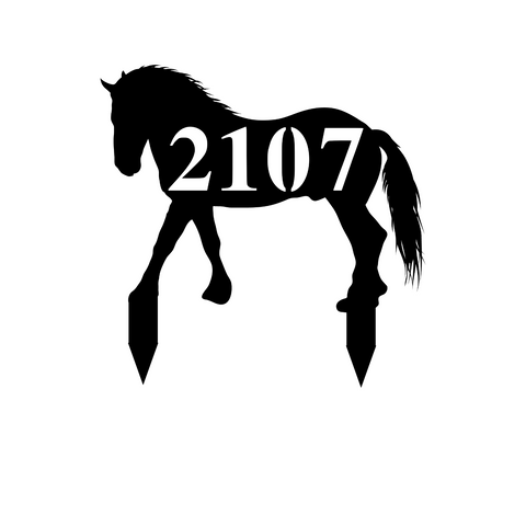 2107/horse yard sign/SILVER