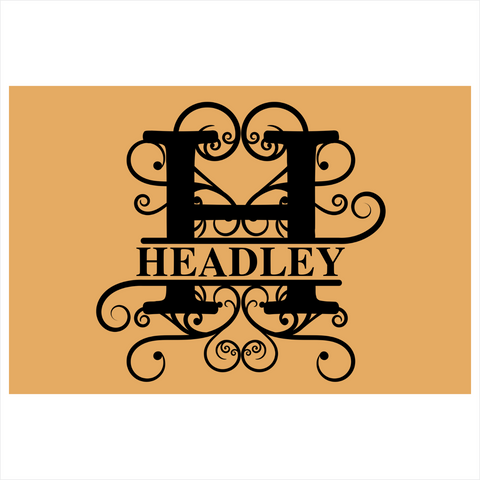 headley/monogram doormat
