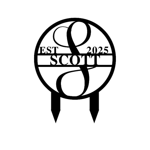 scott est 2025/monogram yard sign/BLACK