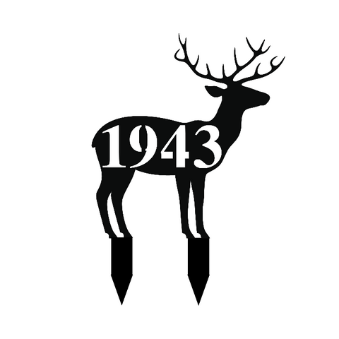 1943/deer yard sign/BLACK