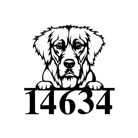 14634/golden retriever sign/BLACK