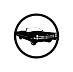 1966 cadillac deville/custom car sign/BLACK