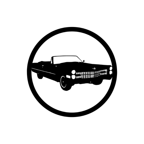 1966 cadillac deville/custom car sign/BLACK