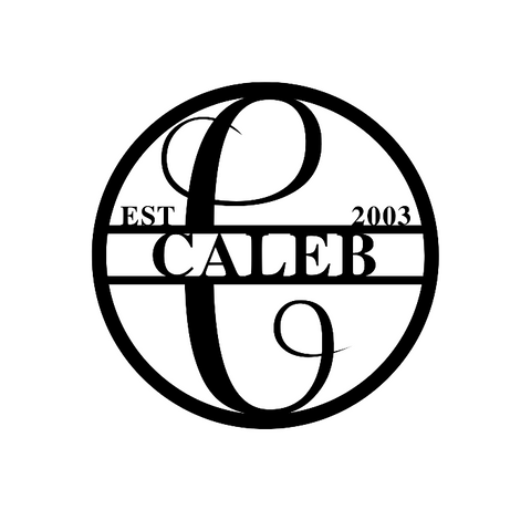 caleb est 2003/monogram sign/BLACK