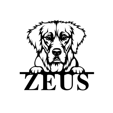 zeus/golden retriever sign/BLACK