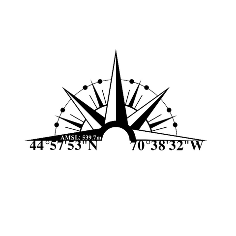 44*57'53"n 70*38'32"w amsl: 539.7m/compass sign/BLACK
