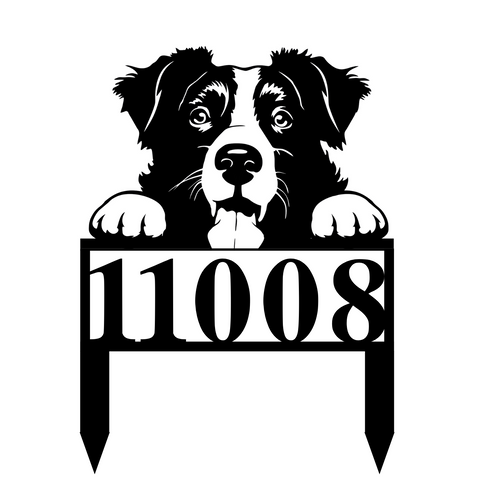 11008/border collie yard sign/BLACK
