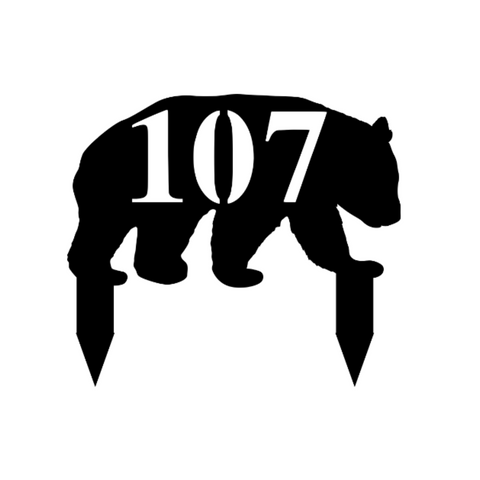 107/bear yard sign/BLACK