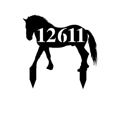 12611/horse yard sign/BLACK