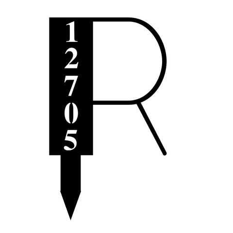 12705 r/letter address yard sign/BLACK