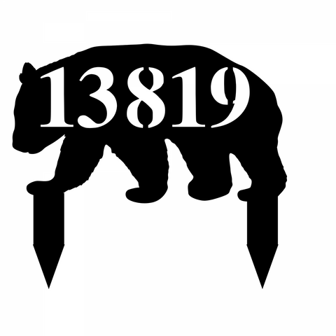 13819/bear address yard sign/BLACK