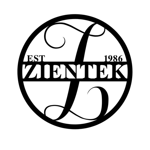 zientek est 1986/monogram sign/BLACK