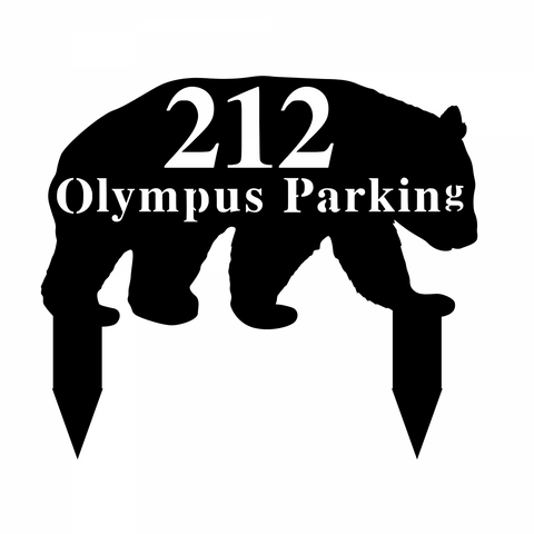 212 olympus parking/bear address sign/BLACK