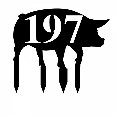 197/pig yard sign/BLACK