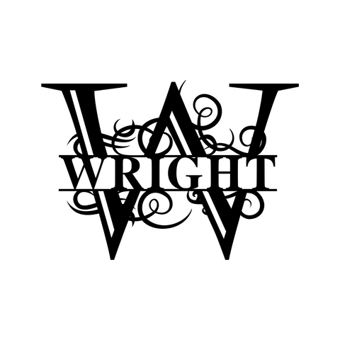 wright/monogram sign/BLACK