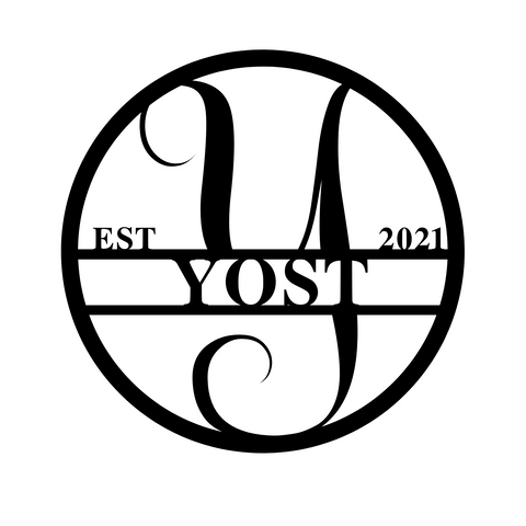 yost est 2021/monogram sign/BLACK