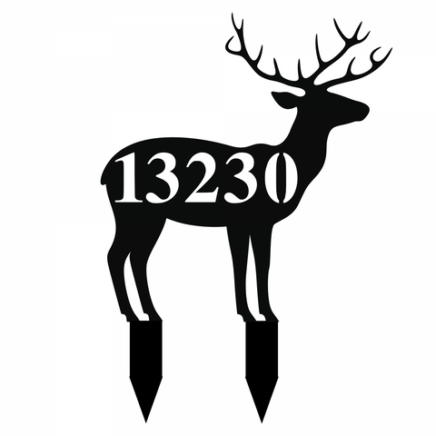 13230/deer yard sign/SILVER