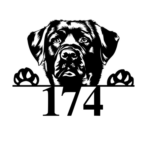 174/dog address sign/BLACK