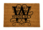 woolsey/monogram doormat