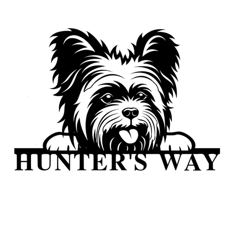 yorkie hunters way/dogsign/BLACK