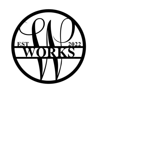 works est 2022/monogram sign/BLACK