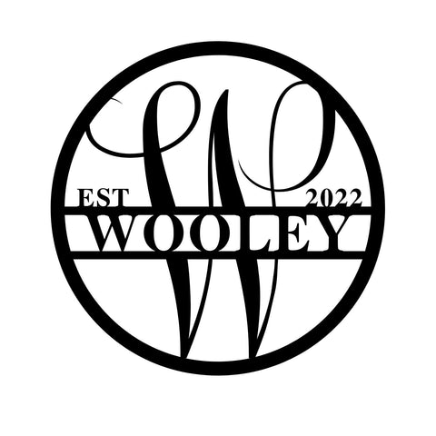 wooley est 2022/monogram sign/BLACK