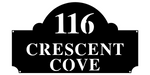 116 crescent cove/address sign/BLACK