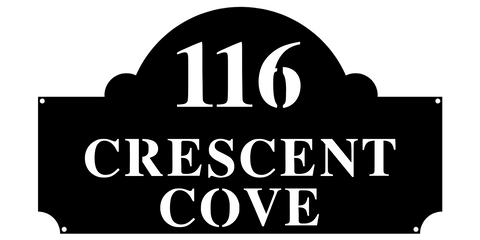 116 crescent cove/address sign/BLACK