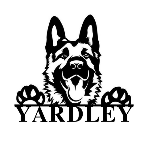 yardley/german shepherd sign/BLACK