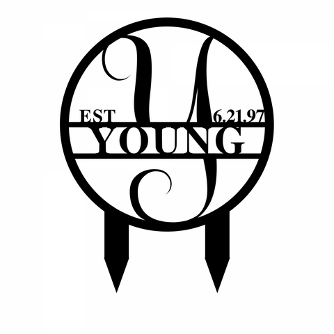 young est 6.21.97/monogram yard sign/BLACK