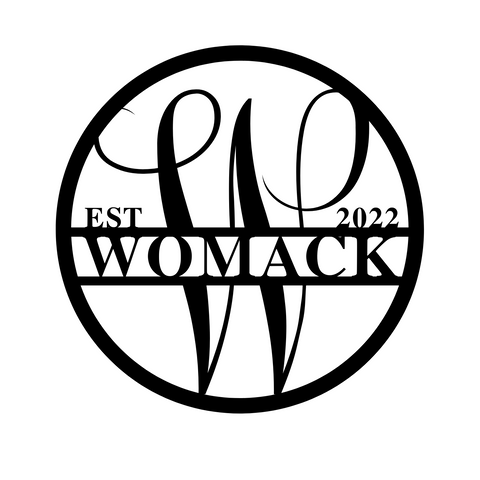 womack est 2022/monogram sign/BLACK
