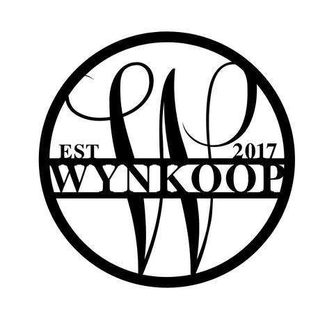 wynkoop est 2017/monogram sign/BLACK