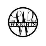 wrights est 2023/monogram sign/BLACK