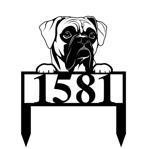 1581/boxer yard sign/BLACK