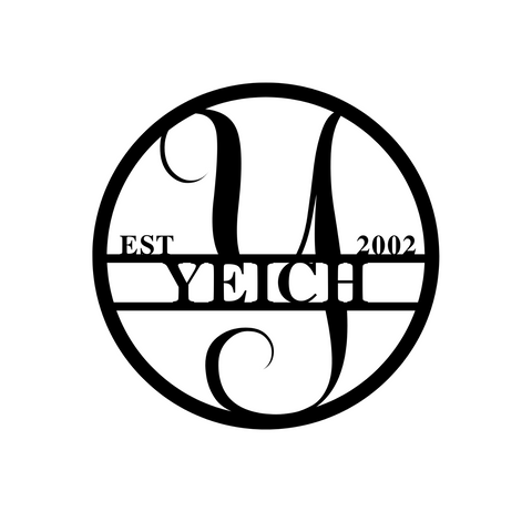 yeich est 2002/monogram sign/BLACK