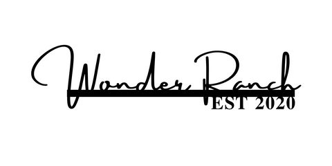 wonder ranch/name sign/BLACK