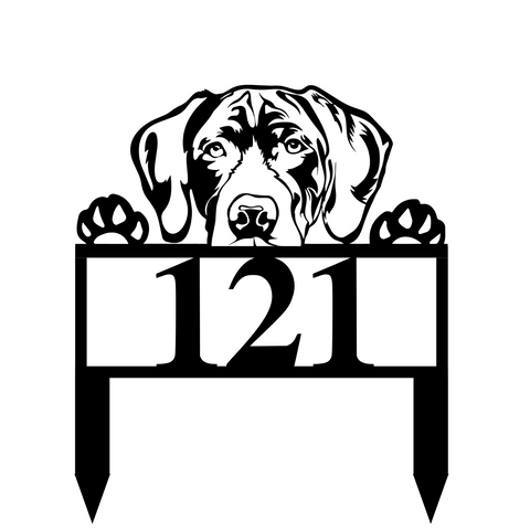 121/german shorthair address yard sign/BLACK