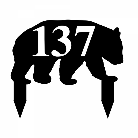 137/bear address yard sign/BLACK