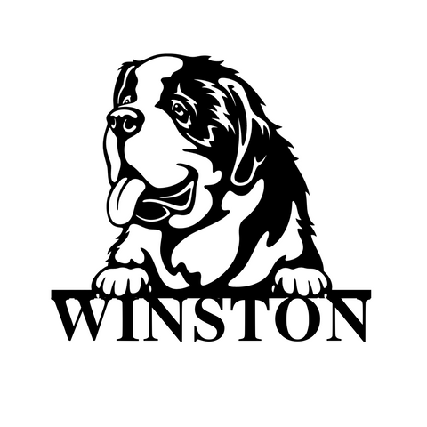 winston/saint bernard sign/SILVER