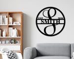 Black Friday, Cyber Monday Sale, Last Name Sign EST Initial Sign, Personalized Family Name Metal, Metal Monogram, Door Hanger, Housewarming