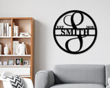 Black Friday, Cyber Monday Sale, Last Name Sign EST Initial Sign, Personalized Family Name Metal, Metal Monogram, Door Hanger, Housewarming