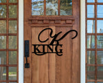 Fancy Monogram Sign, Elegant Last name Sign, Family Sign, Housewarming gift, Metal wall art, Door hanger, Wedding Gift, Personalized Sign