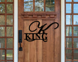 Fancy Monogram Sign, Elegant Last name Sign, Family Sign, Housewarming gift, Metal wall art, Door hanger, Wedding Gift, Personalized Sign