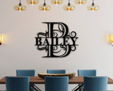 Split Letter Monogram, Metal Sign, Door Hanger, Family Sign, Housewarming Gift, Wedding Gift, Metal Monogram Sign, Anniversary Gift, Family