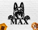 German Shepherd Dog Sign, German Shepherd Metal sign, German Shepherd Name Sign, Pet Name Sign, Dog Lover Sign, Gift for Pet owner, Dog