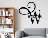 Metal Monogram Sign, Last name Sign, Family Name Sign, Housewarming gift, Metal wall art, Door hanger, Wedding Gift, Personalized Sign, Sign