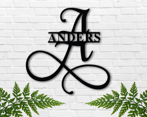 Metal Monogram Sign, Last name Sign, Family Name Sign, Housewarming gift, Metal wall art, Door hanger, Wedding Gift, Personalized Sign, Sign