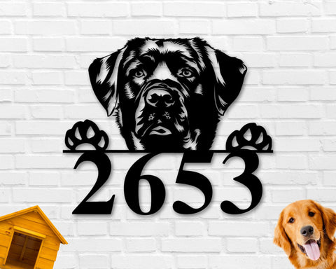 Christmas Gift, Holiday Sale, Custom Address Sign, Dog Sign, Dog Address Sign, Metal sign, Address Numbers, Dog Lover Sign, Gift for Pet