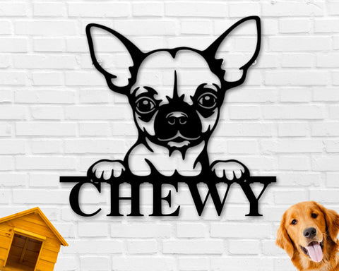 Chihuahua Dog Sign, Chihuahua Metal sign, Chihuahua Name Sign, Pet Name Sign, Dog Lover Sign, Gift for Pet Owner, Dog Sign