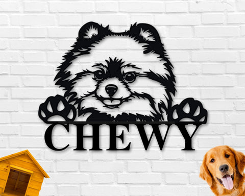 Pomeranian Dog Sign, Pomeranian Metal sign, Pomeranian Name Sign, Pet Name Sign, Dog Lover Sign, Gift for Pet Owner, Dog Sign